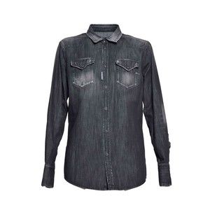 Dsquared2 Classic Western Shirt In Black Cotton - NWT